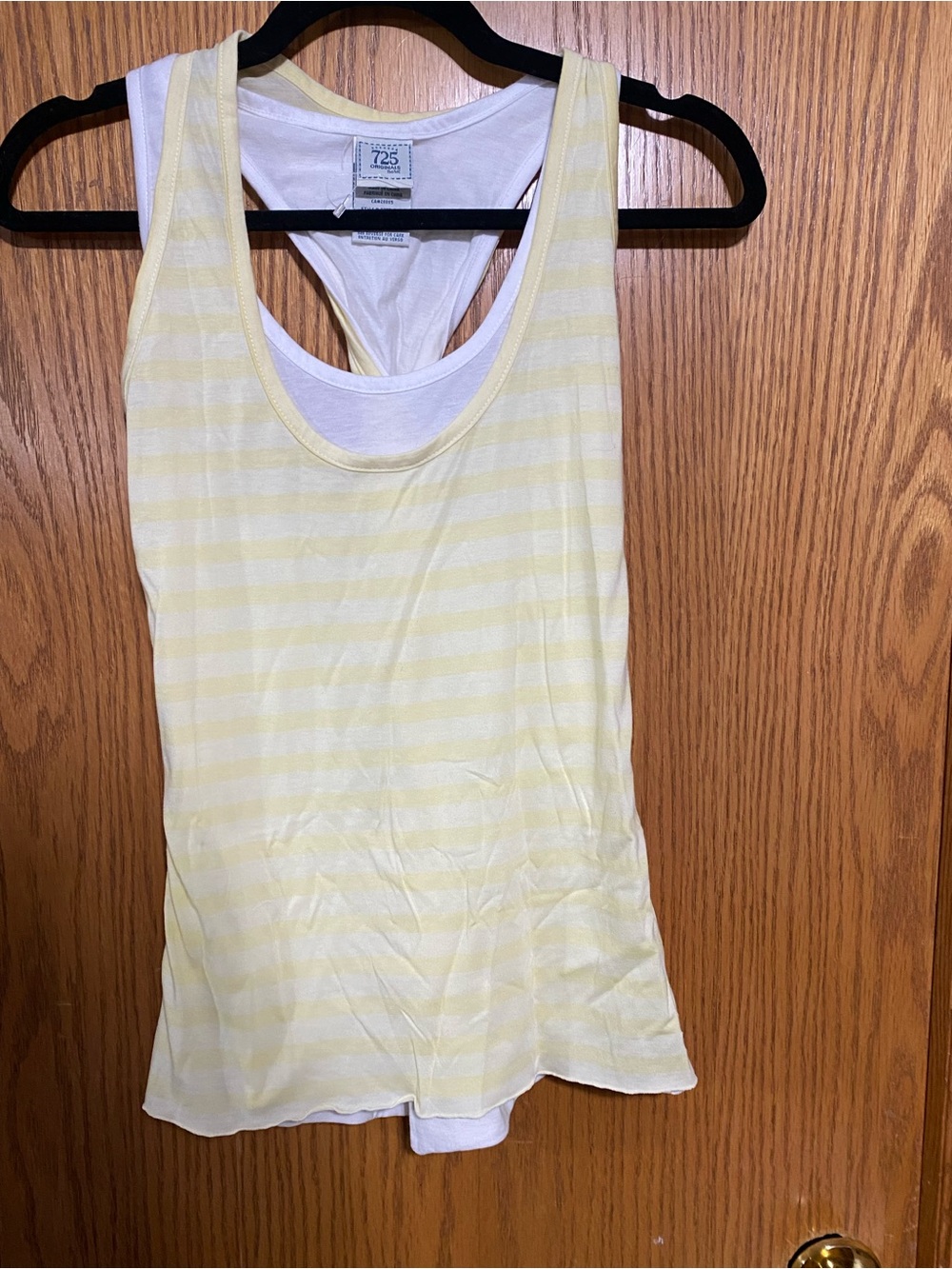 Y2K baby yellow top razor back twist top